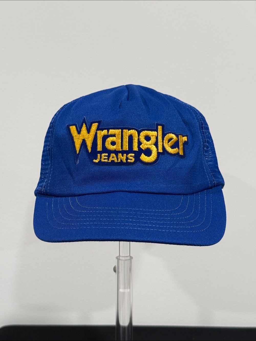 Vintage Wrangler Jeans Blue with Yellow Embroidered Logo Trucker Cap